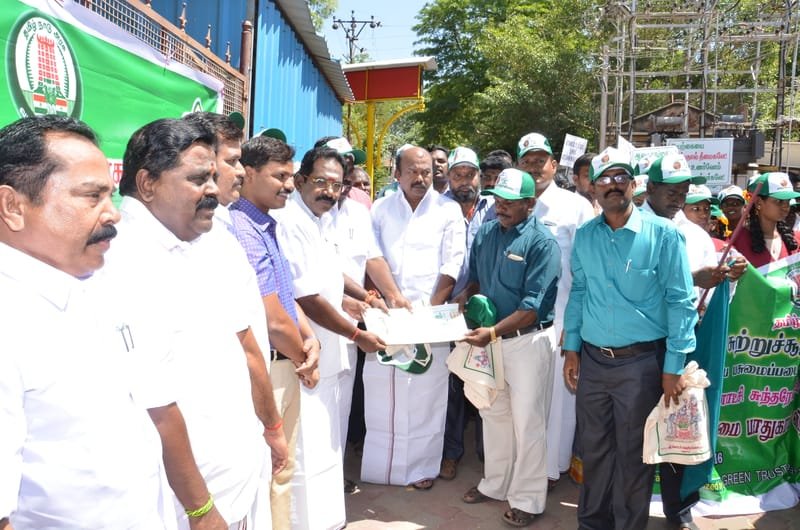 Students planting native saplings in Madurai
